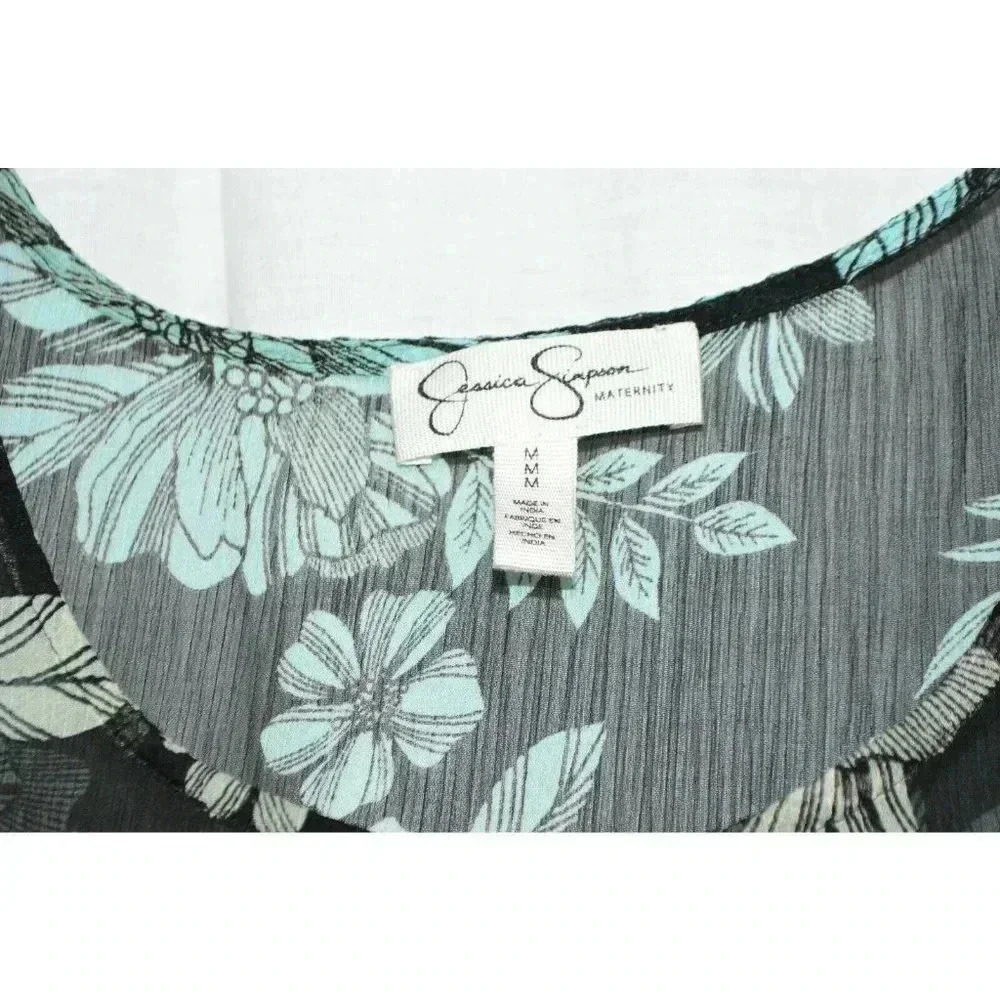 Jessica Simpson Maternity Black Floral Tank Blouse - Picture 3 of 6